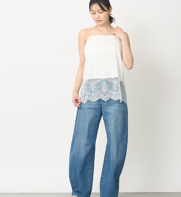 abahouse mavie「【追加生産決定！】サテン裾レースキャミソール【予約】」|キャミソール|