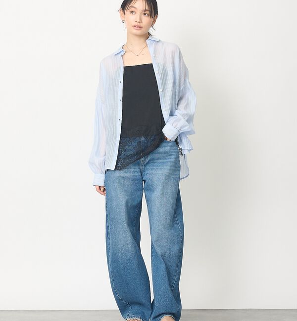 abahouse mavie「【追加生産決定！】サテン裾レースキャミソール【予約】」|キャミソール|