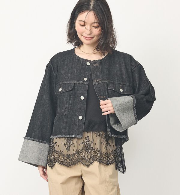 abahouse mavie「【追加生産決定！】サテン裾レースキャミソール【予約】」|キャミソール|