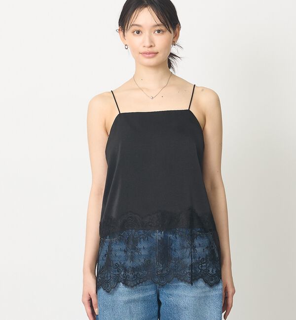 abahouse mavie「【追加生産決定！】サテン裾レースキャミソール【予約】」|キャミソール|