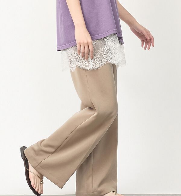 abahouse mavie「【大人のリラックス】セミフレアサテン イージーパンツ」|その他|