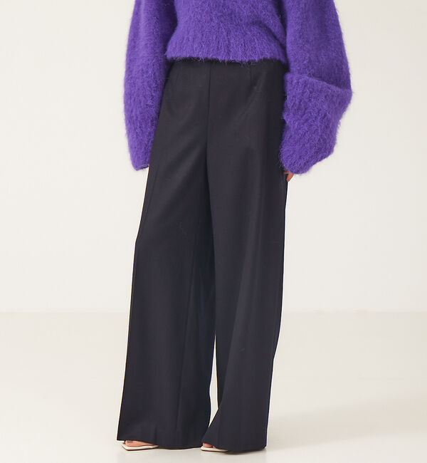 The Store by C' 「【COCUCA】ハイウエスト ワイドパンツ」|スラックス|ネイビー