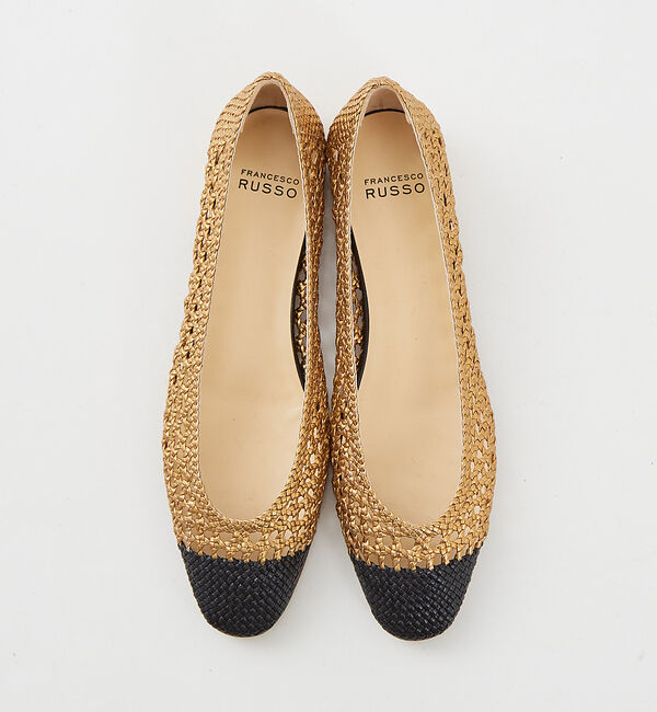 The Store by C' 「【FRANCESCO RUSSO】バイカラーバレリーナパンプス」|パンプス|