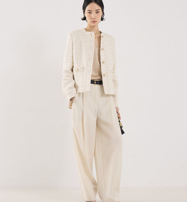 The Store by C' 「【COCUCA】クルーネックツイードジャケット」|ノーカラージャケット|