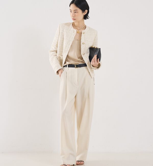 The Store by C' 「【COCUCA】クルーネックツイードジャケット」|ノーカラージャケット|