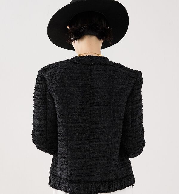 The Store by C' 「【COCUCA】クルーネックツイードジャケット」|ノーカラージャケット|