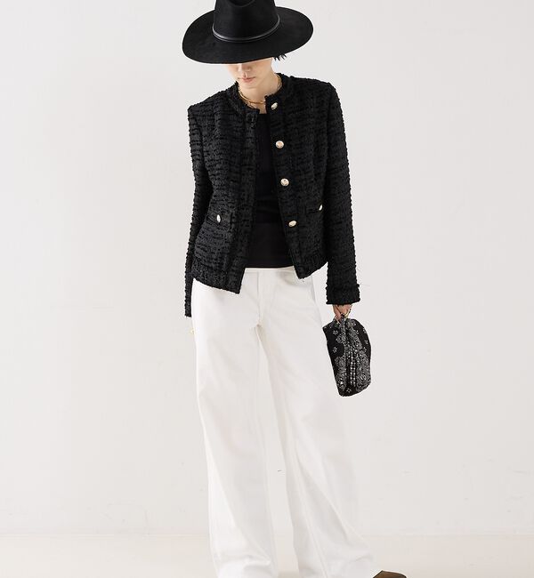 The Store by C' 「【COCUCA】クルーネックツイードジャケット」|ノーカラージャケット|