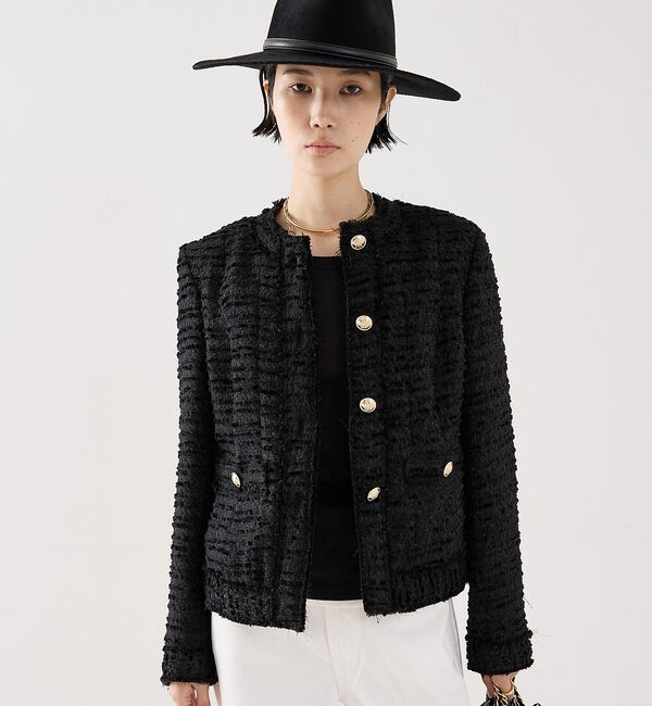 The Store by C' 「【COCUCA】クルーネックツイードジャケット」|ノーカラージャケット|