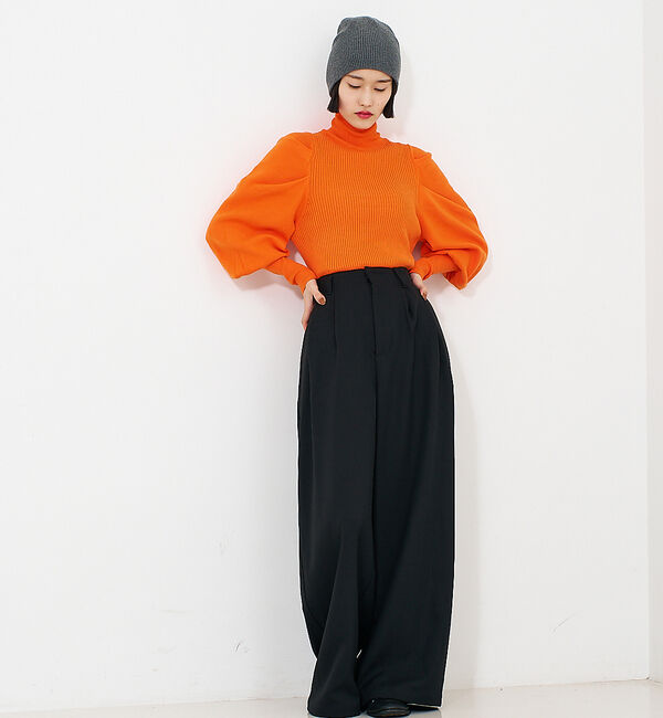 NOMINE「ボリュームスリーブタートルニット」|ニット・セーター|