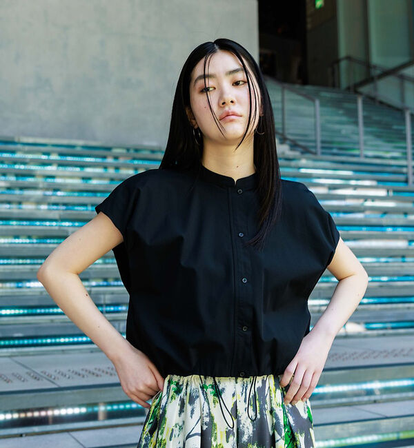 NOMINE「フレンチ ショートシャツ」|シャツ・ブラウス|ブラック