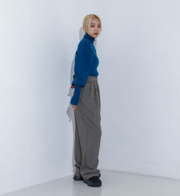 NOMINE「【セットアップ着用可】チェック タック ワイドパンツ」|スラックス|