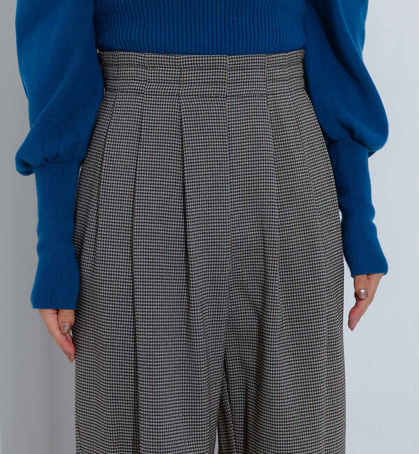 NOMINE「【セットアップ着用可】チェック タック ワイドパンツ」|スラックス|