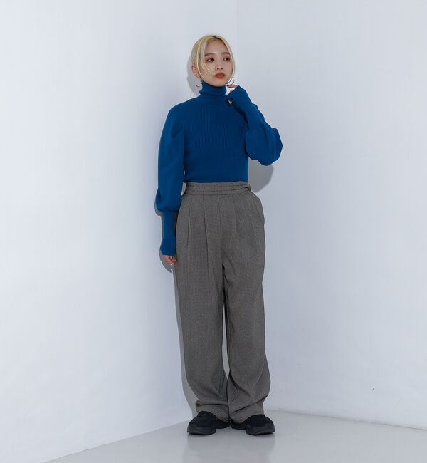 NOMINE「【セットアップ着用可】チェック タック ワイドパンツ」|スラックス|