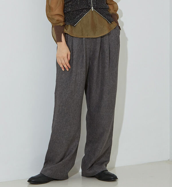 NOMINE「【セットアップ着用可】シャーク タックワイドパンツ」|スラックス|グレー