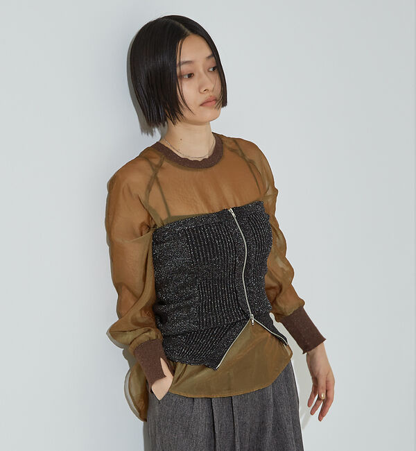 NOMINE「マルチWAY ニット ZIP ビスチエ」|その他|ブラック系その他2