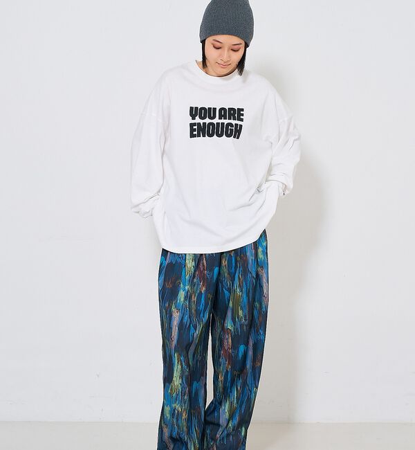 NOMINE「水彩アート ニュアンス柄 タックパンツ」|その他|