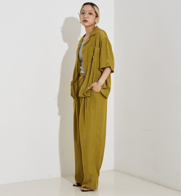 NOMINE「【セットアップ対応】ヴィンテージサテン 開襟 シャツ」|シャツ・ブラウス|