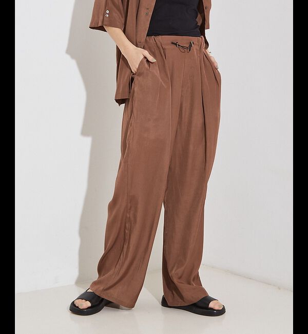 NOMINE「【セットアップ対応】ヴィンテージサテン ドロストコード パンツ」|その他|ブラウン