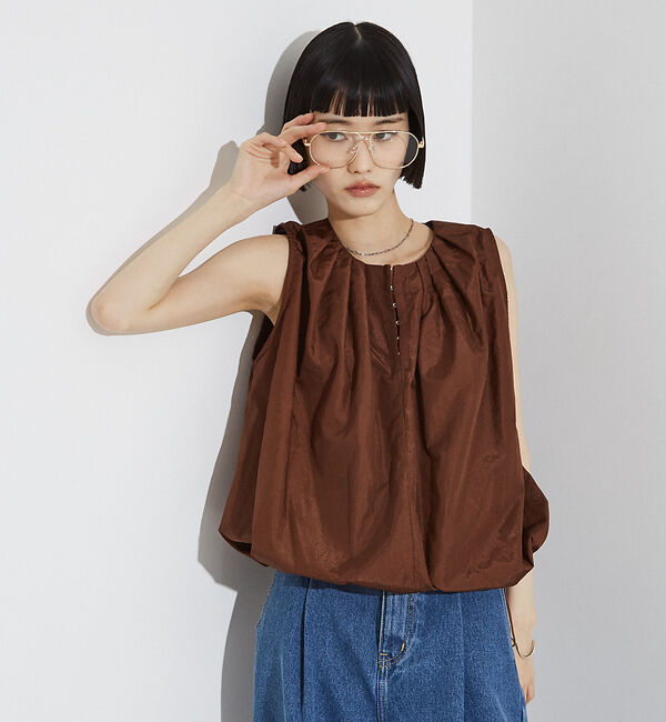 NOMINE「タック バルーン タンクトップ ブラウス」|シャツ・ブラウス|