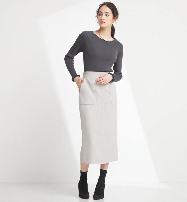 TIARA「プチフリルボートネックリブニット」|ニット・セーター|