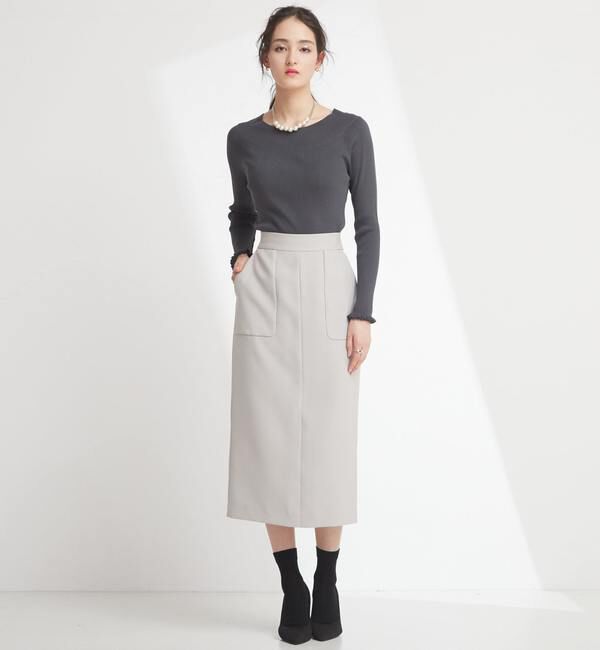 TIARA「プチフリルボートネックリブニット」|ニット・セーター|