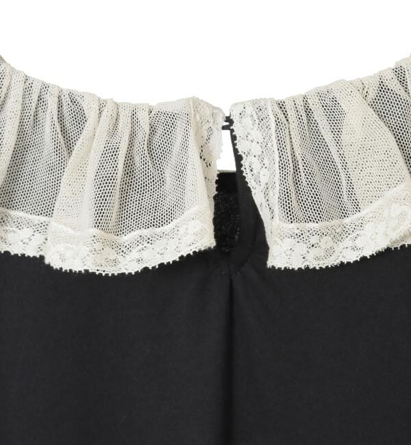 TIARA「【Bilitis dix-sept ans/ビリティス・ディセッタン】Tulle Collar Long T」|Tシャツ・カットソー|