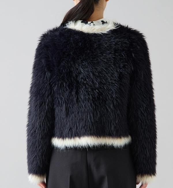 TIARA「フェザーバイカラーニットジャケット」|カーディガン|