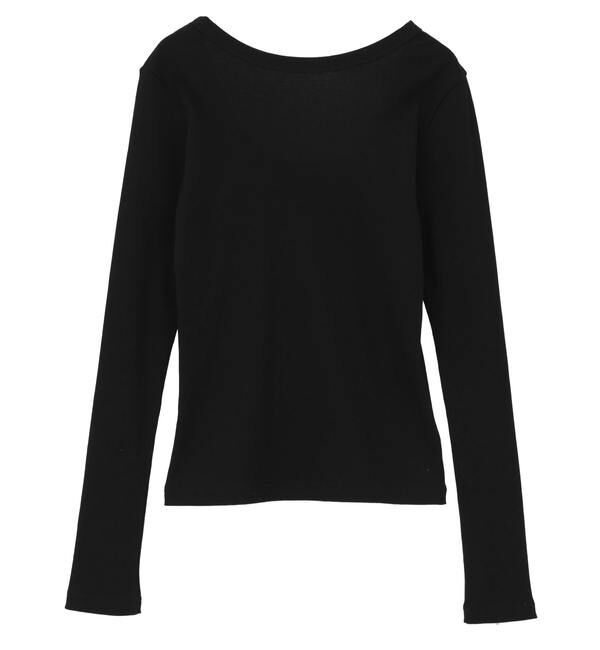 TIARA「バックオープンリブTシャツ」|Tシャツ・カットソー|ブラック