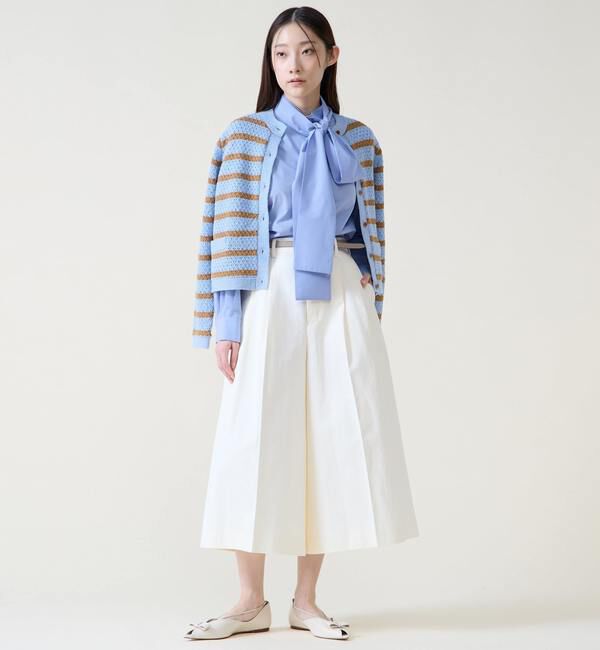 TIARA「ボウタイハイネックボタンブラウス」|シャツ・ブラウス|