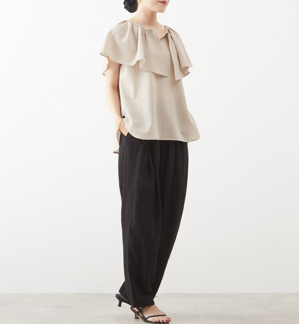 Liesse「ケープカラーブラウス」|シャツ・ブラウス|