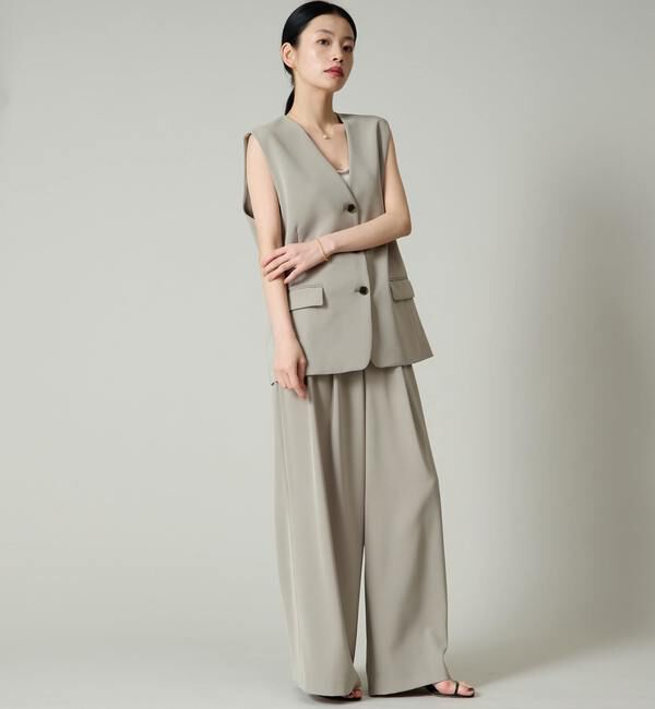 Liesse「ノーカラーVベスト（セットアップ対応）」|ベスト・ジレ|