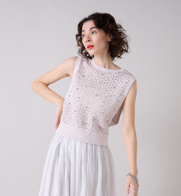 Liesse「パールニットベスト」|ベスト・ジレ|アイボリー