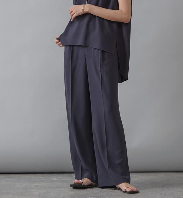 Liesse「タックストレートパンツ」|その他|ネイビー