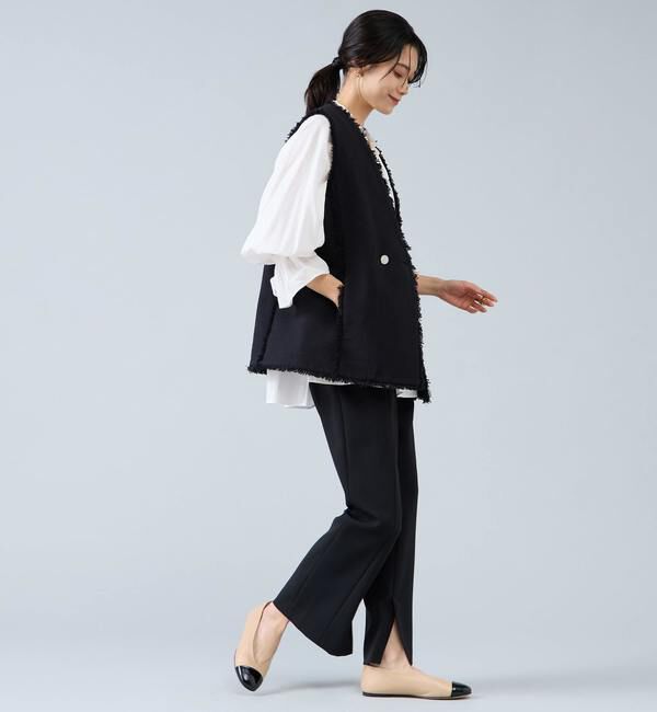 Liesse「スラブツイードフリンジジレ」|ベスト・ジレ|