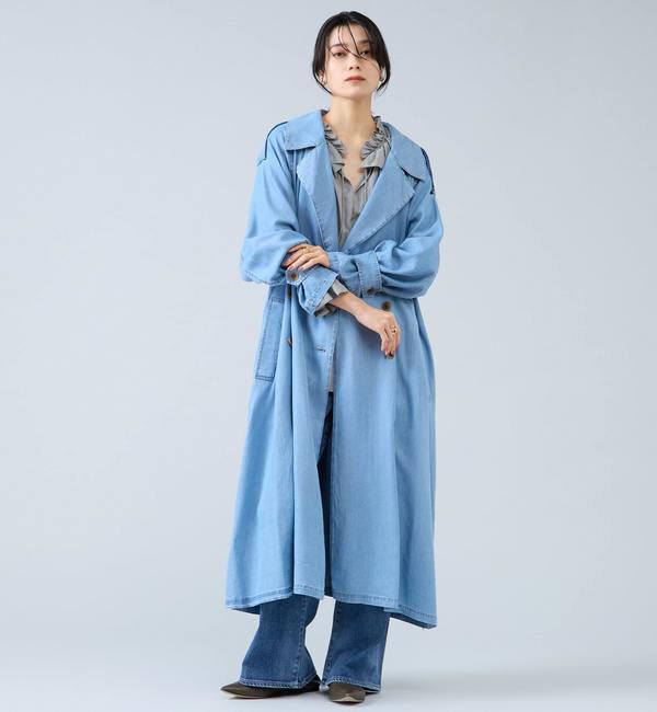 Liesse「テンセルデニムAライントレンチコート」|トレンチコート|インディゴブルー