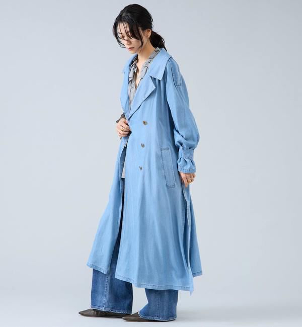 Liesse「テンセルデニムAライントレンチコート」|トレンチコート|