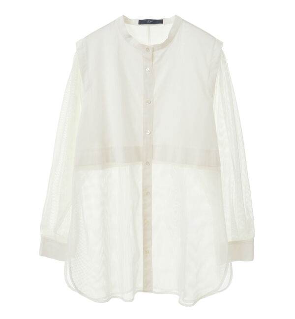 SOFFITTO「コットン&times;チュールMIXブラウス」|シャツ・ブラウス|