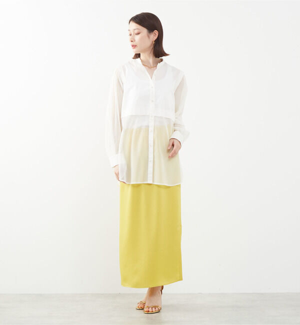 SOFFITTO「コットン&times;チュールMIXブラウス」|シャツ・ブラウス|