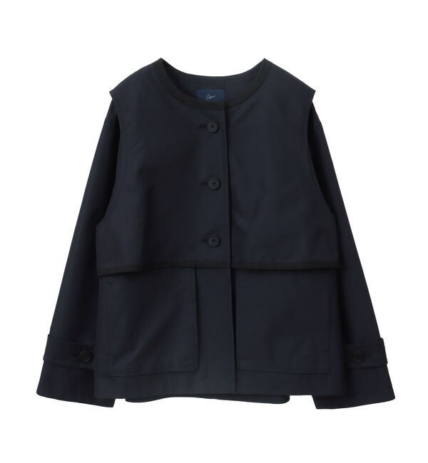 Soffitto「2枚着てる風配色パイピング短丈コート」|その他|