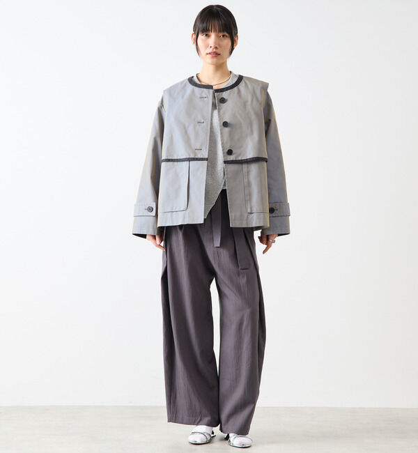 Soffitto「2枚着てる風配色パイピング短丈コート」|その他|