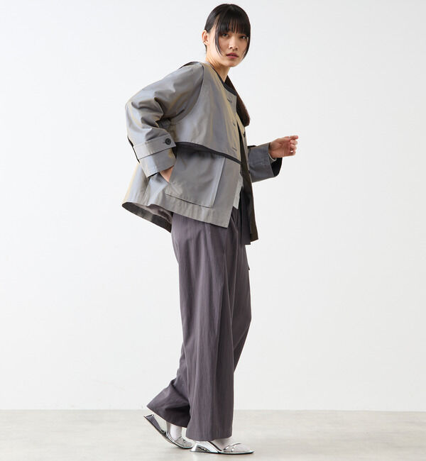 Soffitto「2枚着てる風配色パイピング短丈コート」|その他|