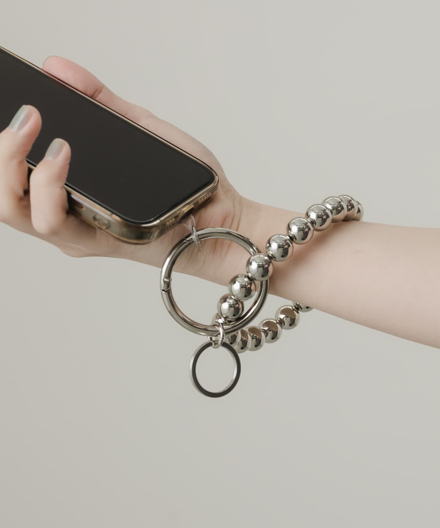 SMELLY「ボールチェーンリングストラップ」|モバイルケース|シルバー