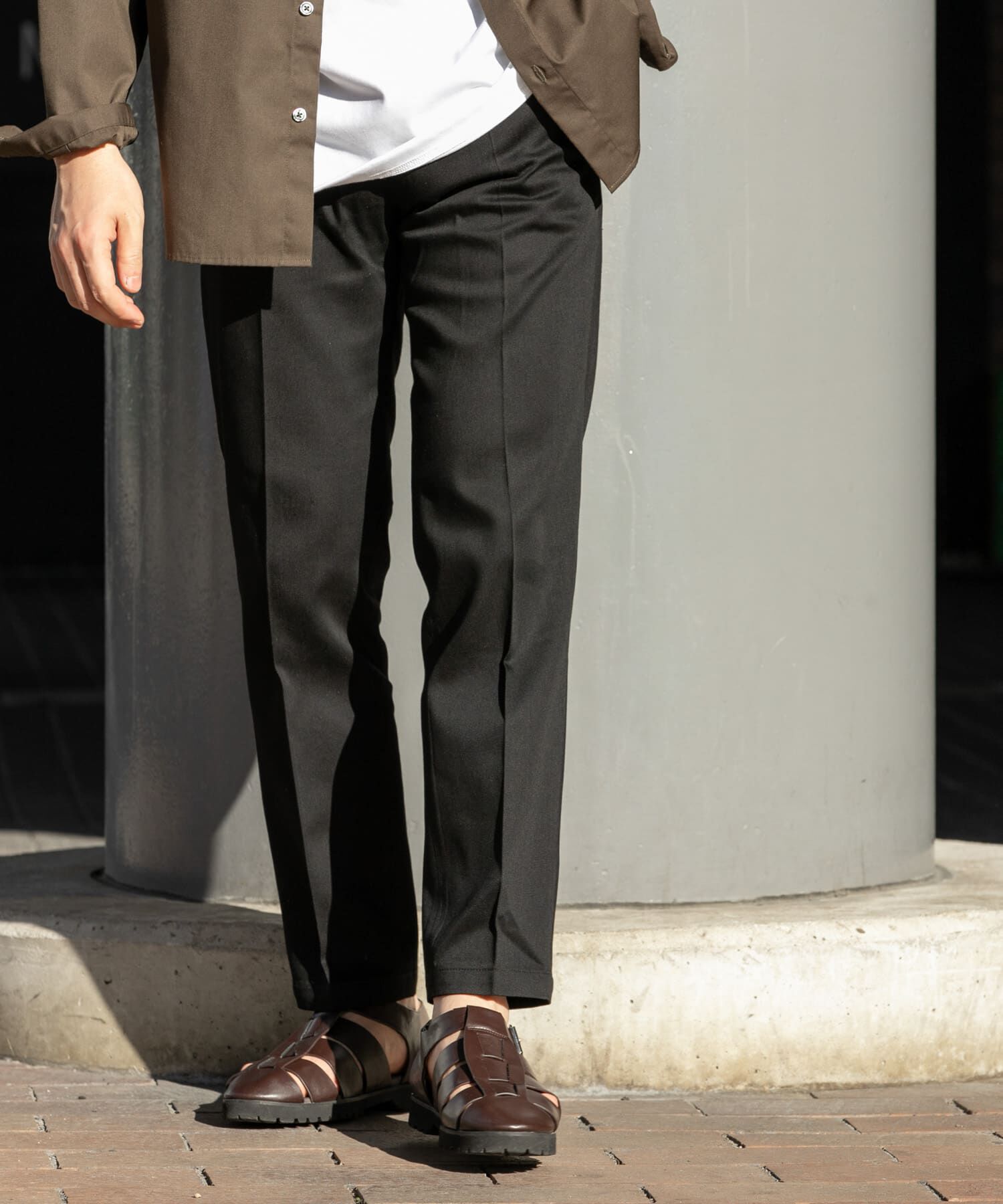 URBAN RESEARCH ROSSO「『XLサイズあり』デニムスラックスパンツ」|デニム|ブラック系その他