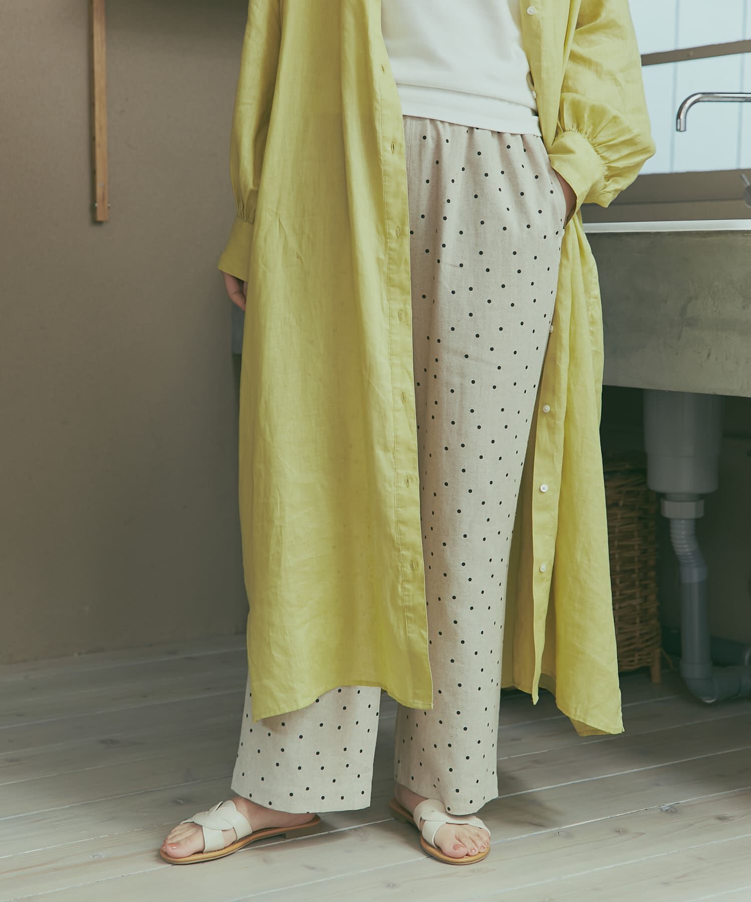 URBAN RESEARCH DOORS「リネンレーヨンドットイージーパンツ」|その他|