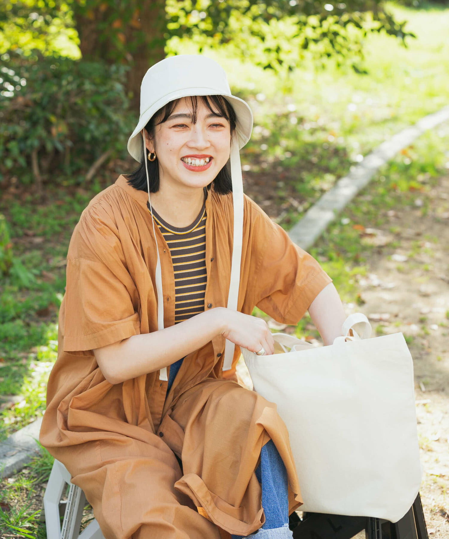 SMELLY「コットンリボンバケットハット」|ハット|