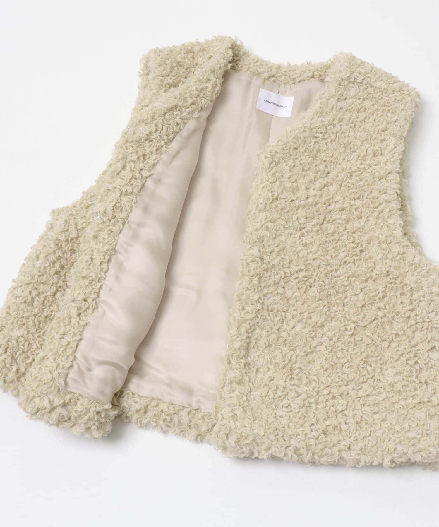 URBAN RESEARCH「ECOPELカーリーファーベスト」|ベスト・ジレ|