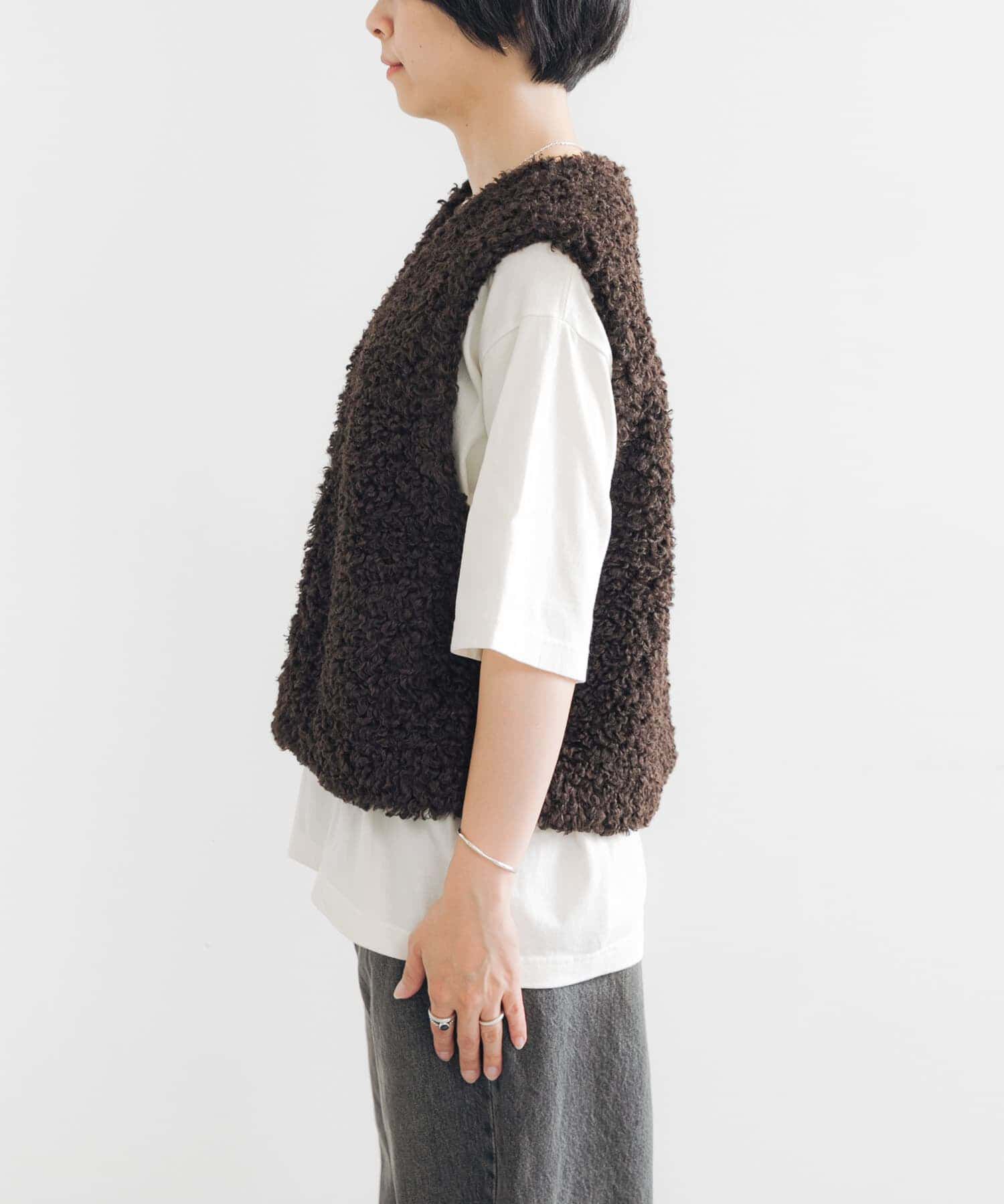 URBAN RESEARCH「ECOPELカーリーファーベスト」|ベスト・ジレ|