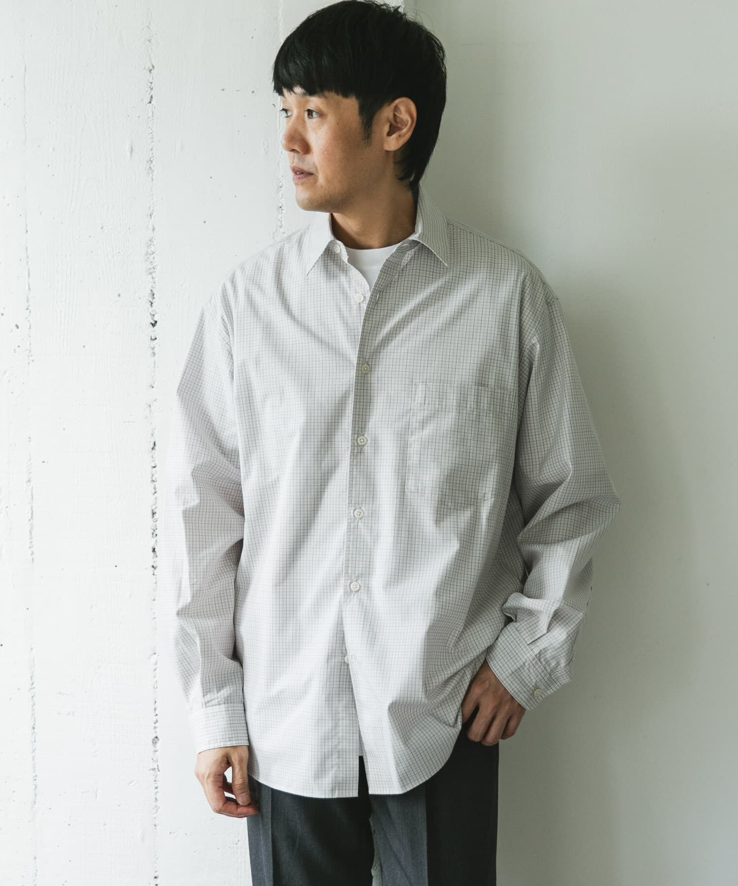 URBAN RESEARCH DOORS「TCブロードレギュラーカラーロングスリーブシャツ」|シャツ・ブラウス|