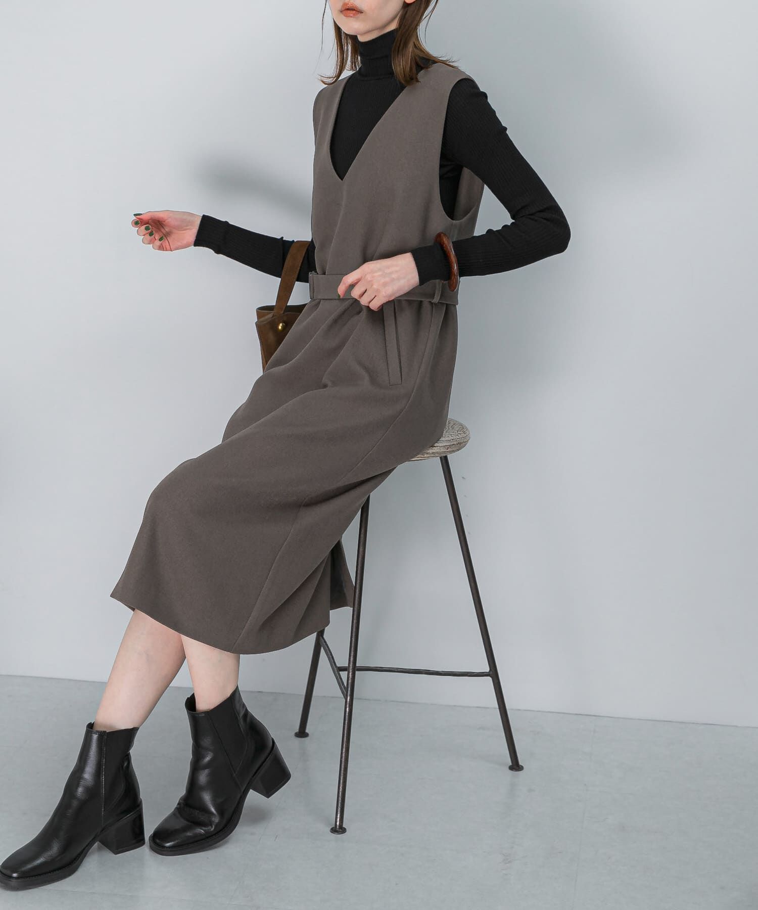 URBAN RESEARCH ROSSO「『UR TECH』　 ジャンパーワンピース」|ワンピース|モカ