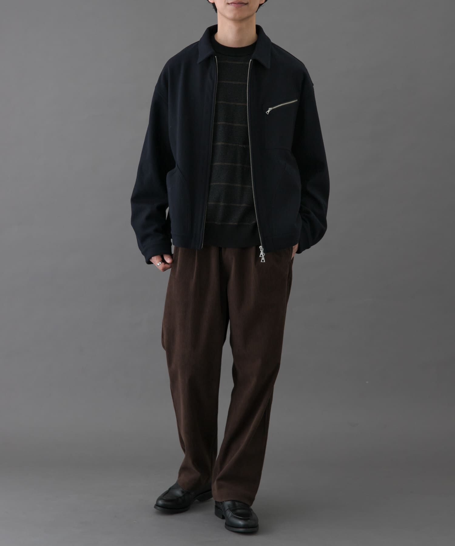 URBAN RESEARCH DOORS「FORK&SPOON　ウールショートブルゾン」|ブルゾン・スタジャン|